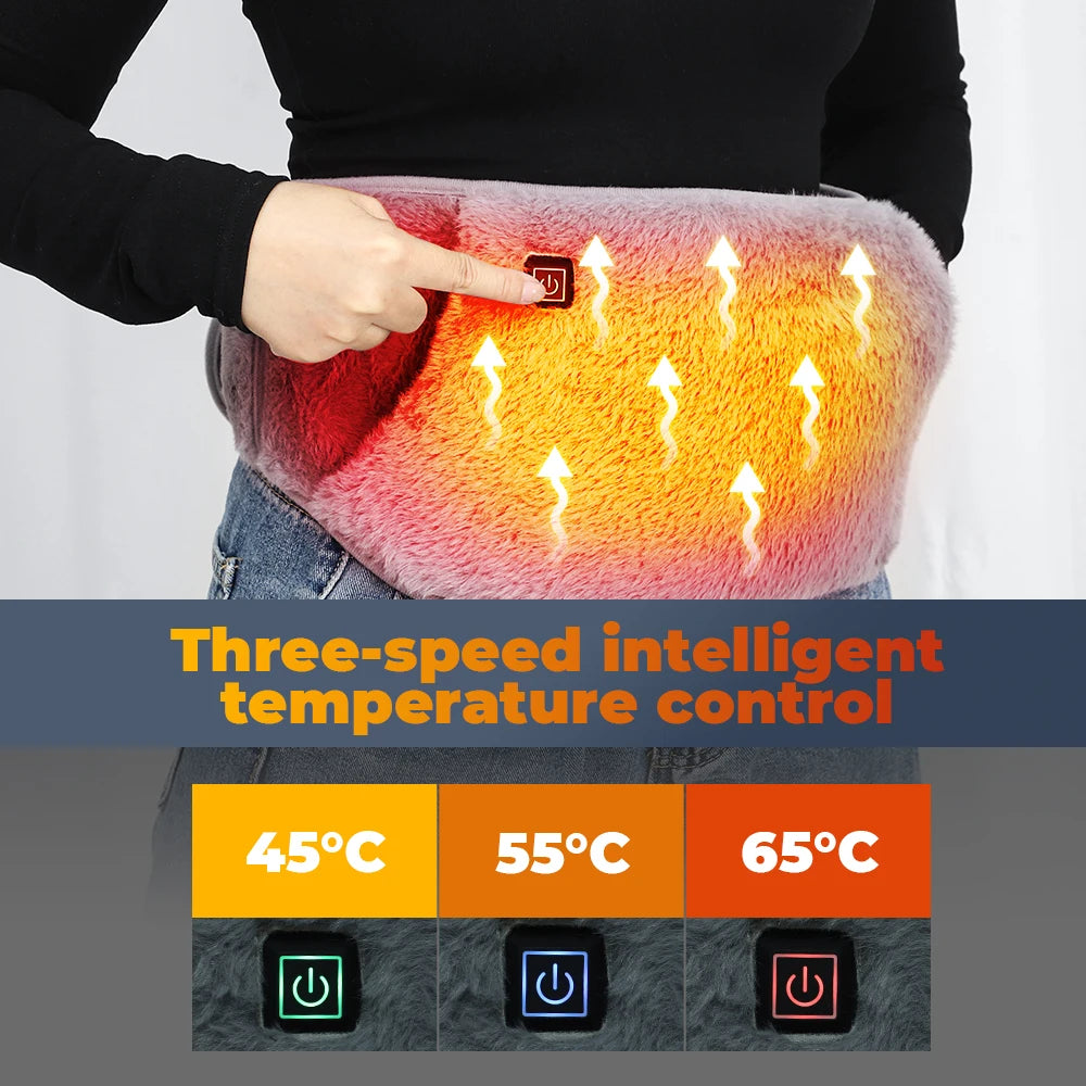 3-Level Graphene Heating Pad | USB Rechargeable Abdominal & Waist Warmer