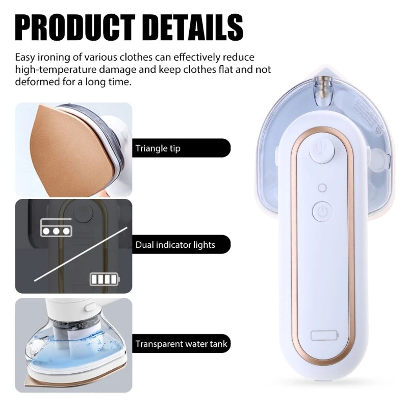 160W USB Garment Steamer – Portable Iron for Travel & Home