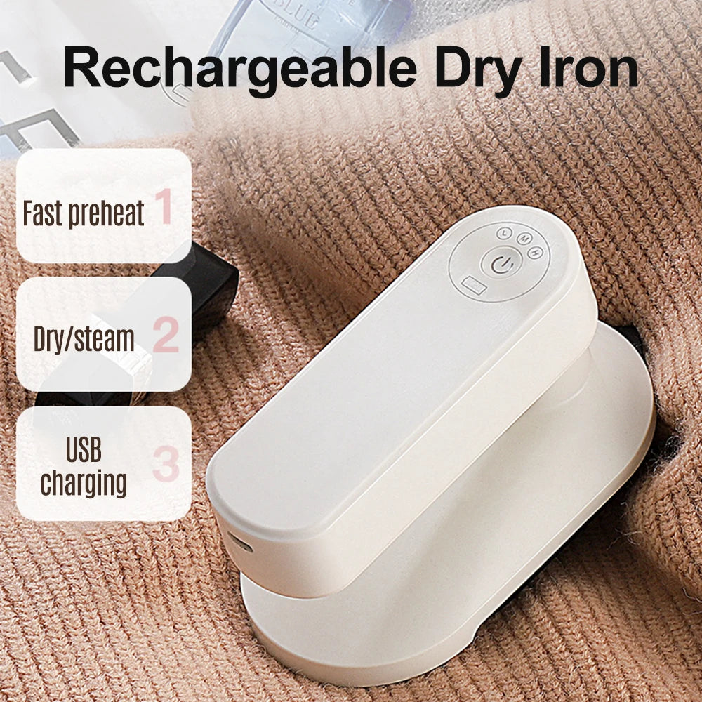 Portable Mini Cordless Electric Iron – Wrinkle Remover for Travel & Home